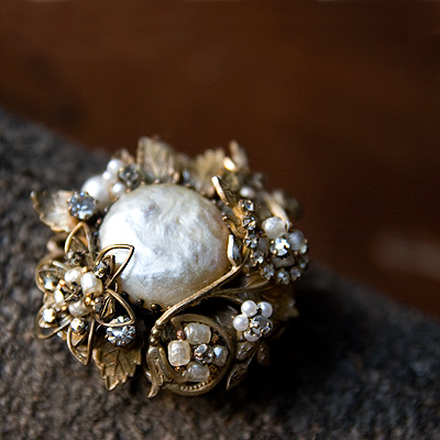 Original by Robert-真鍮バロックパール・ブローチ兼ペンダント