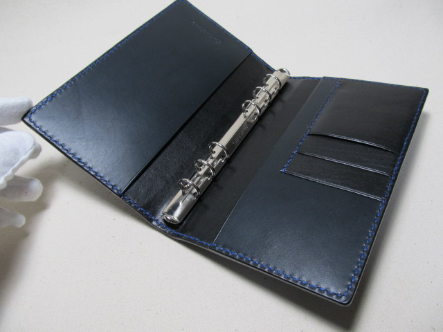 システム手帳バイブルサイズ13mm黒 181128 | 革工房ノーツオーダー