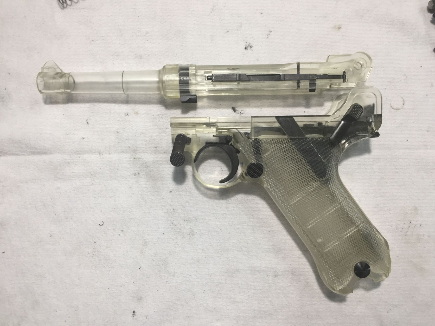 タナカワークス ルガーP08 4インチ スケルトン ガスハンドガンの修理を