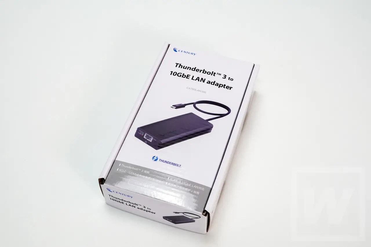 Thunderbolt 3接続 10GbE LANアダプタ センチュリー CATB3LAN10G 実機