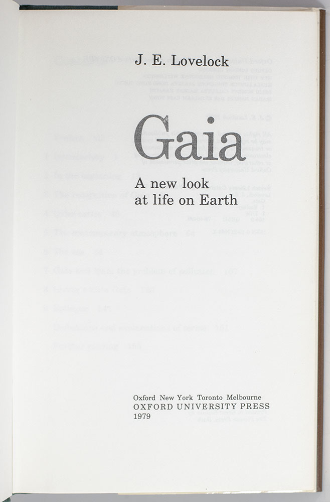 Gaia: A New Look At Life on Earth.