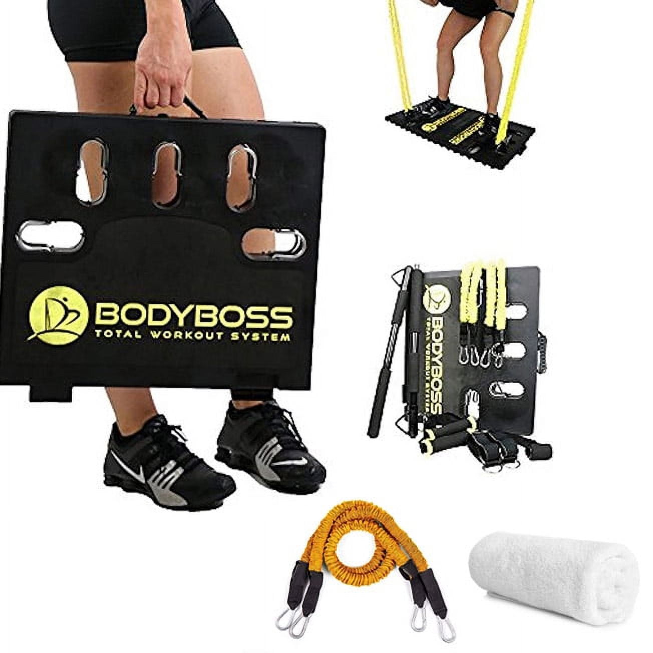 BodyBoss 2.0 Portable Home Gym System, Resistance Bar, Handles