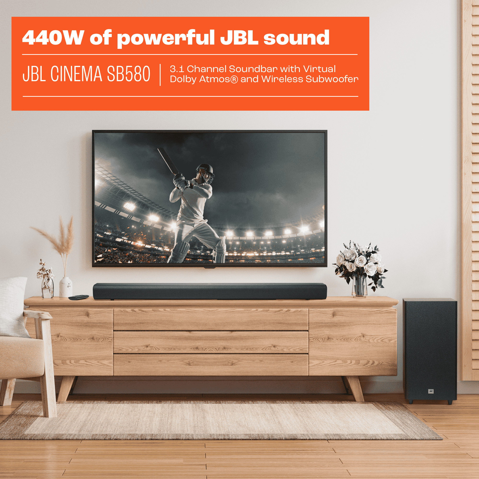 JBL - Brandclub - JBL CINEMA SB580 - 3.1 Channel Soundbar with