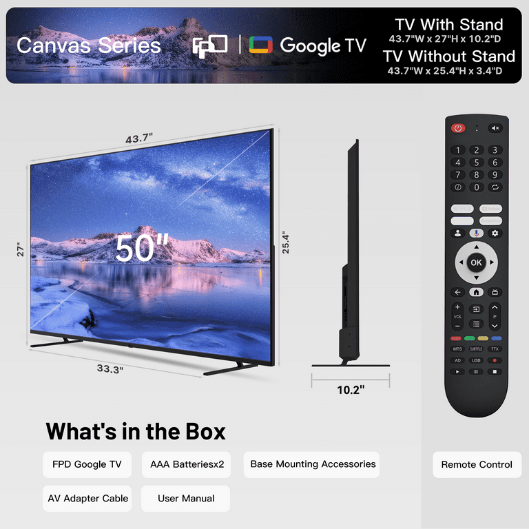 FPD 50” 4K UHD HDR Smart Google TV - Walmart.com