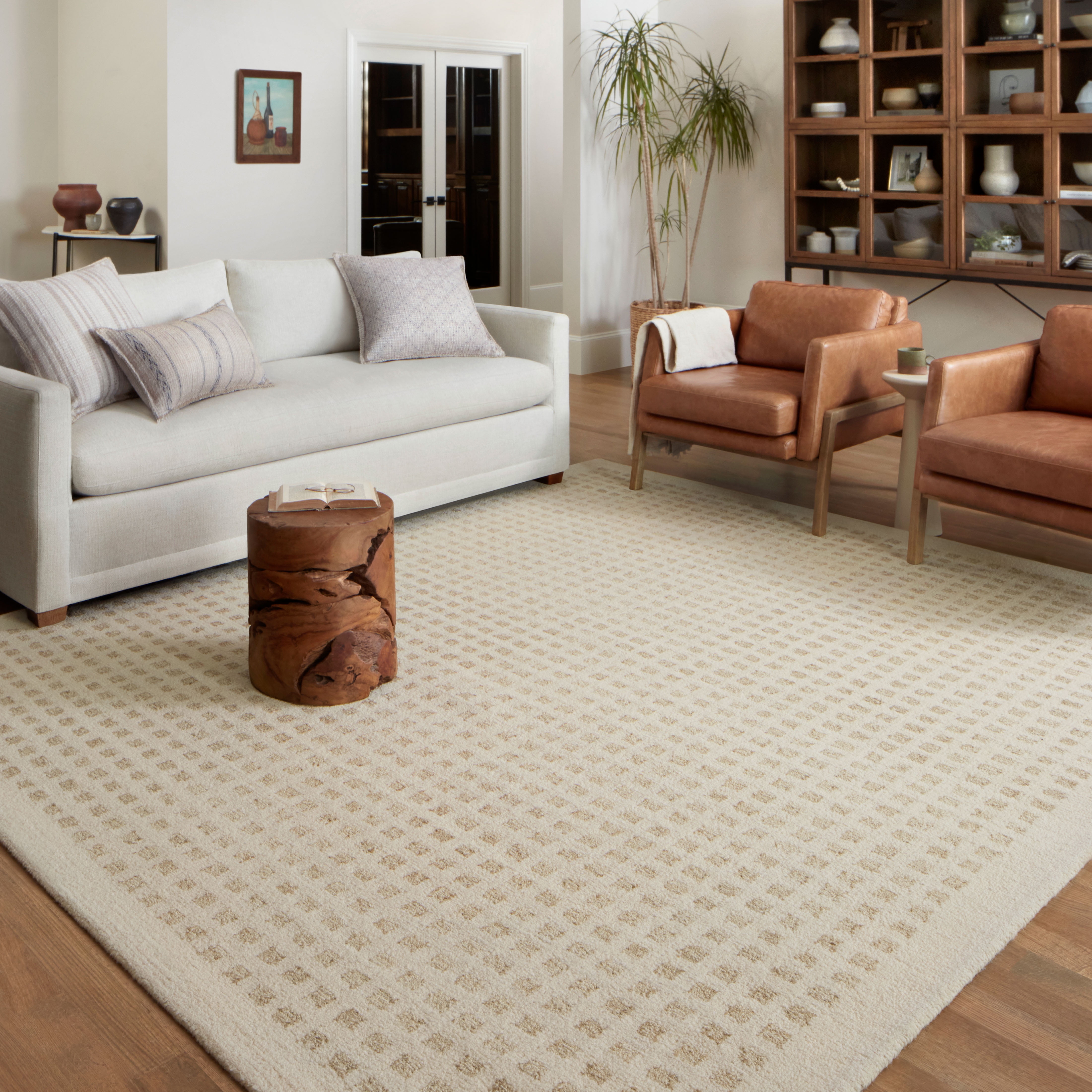 Loloi Polly Plaid Straw/Ivory Area Rug - 8-6 x 11-6 - Walmart.com