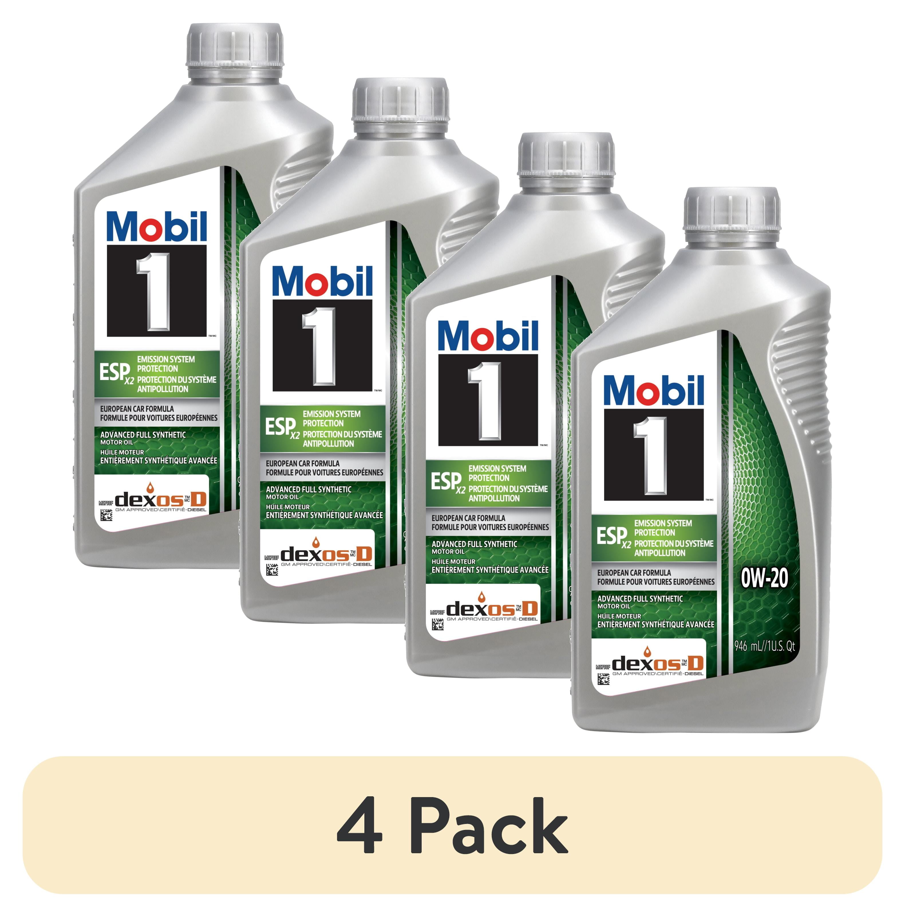 4 pack) Mobil 1 ESP X2 Full Synthetic Motor Oil 0W-20, 1 Quart