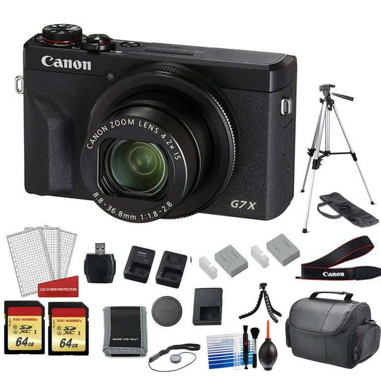 Canon PowerShot G7X Mark III Camera (Black) with 128GB Memory Card