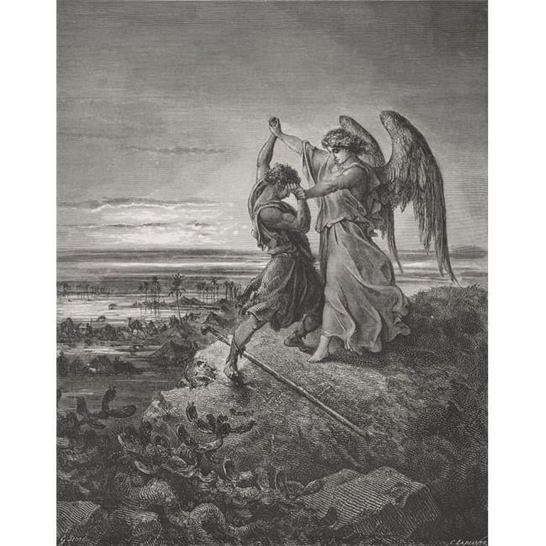 Engraving From The The Dore Bible Illustrating Genesis XXXII 24 To