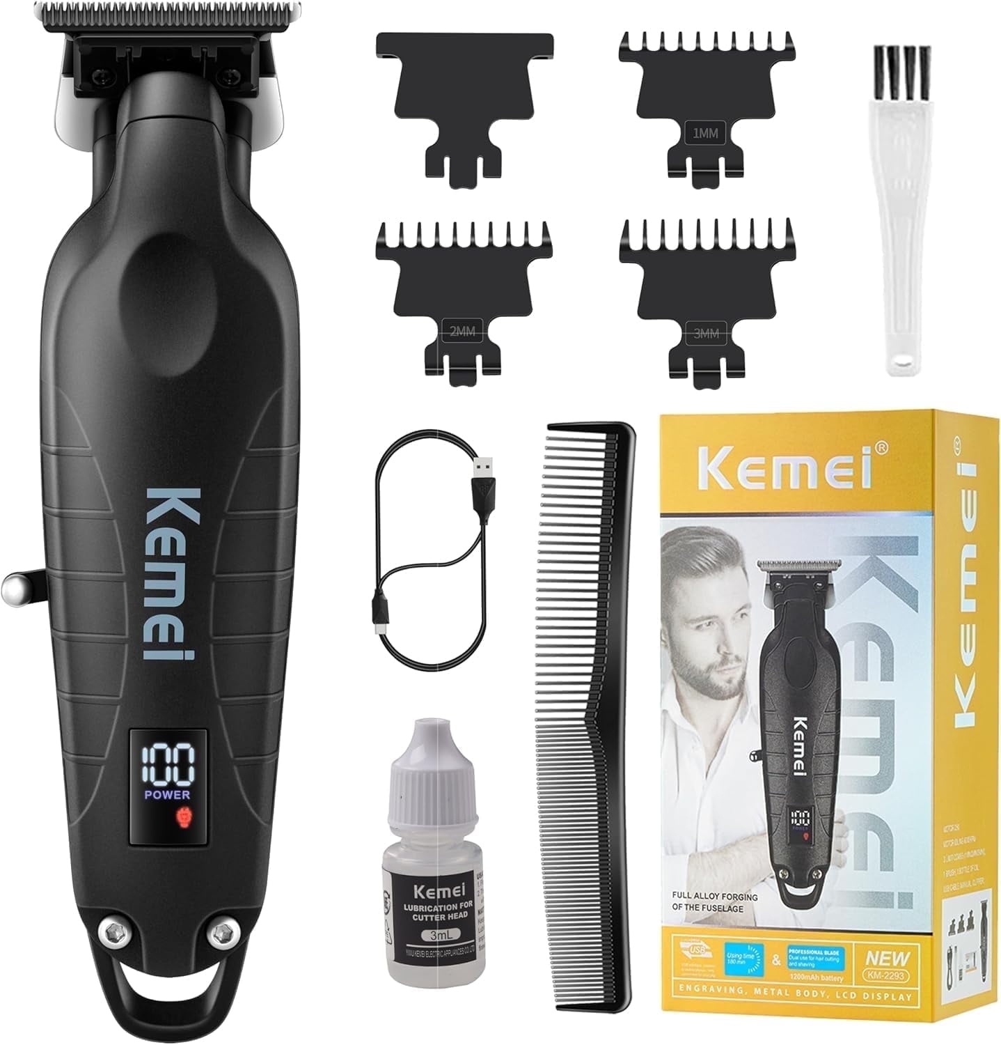 KEMEI 2293 Professional Hair/Beard Trimmer for Men Zero Gapped