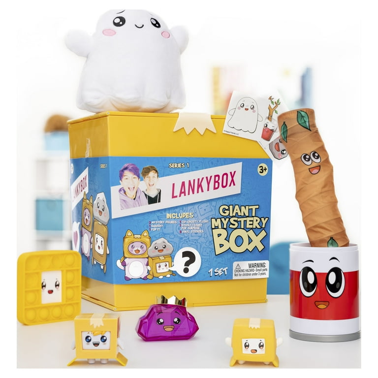 Lankybox Giant Mystery Toy Box, Yellow Case with Squishy Figure