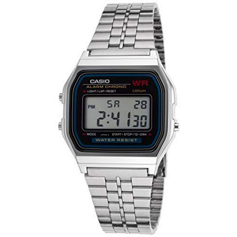 Men's Casio Digital Classic Steel Strap Watch A159W-N1D - Walmart.com