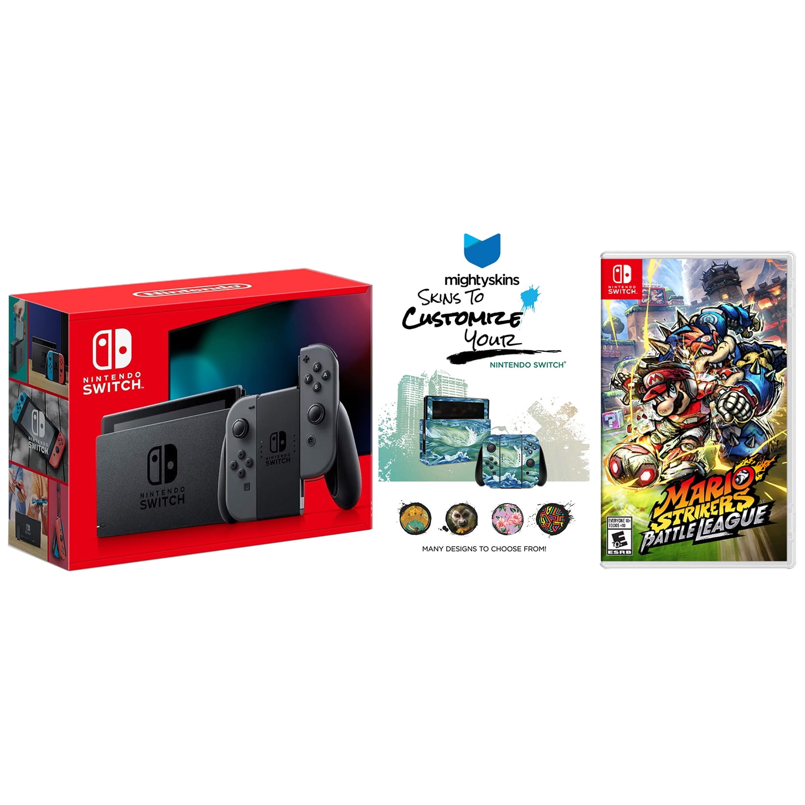 Nintendo Switch Gray Console with Mario Kart 8 Deluxe Game and