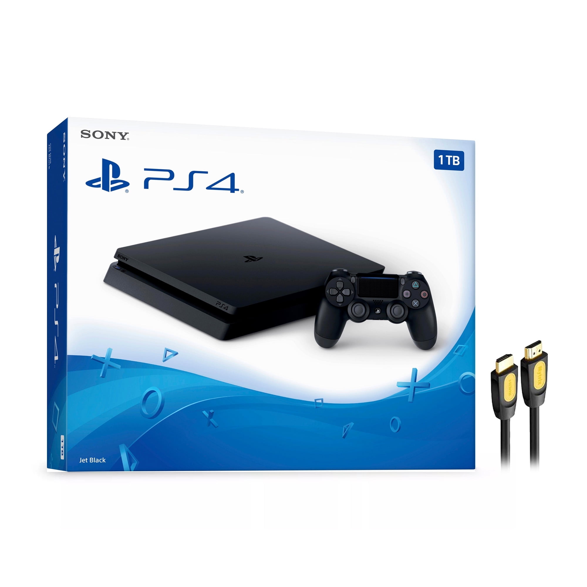 Sony PS4 Slim 1TB PlayStation 4 Gaming Console, Jet Black with