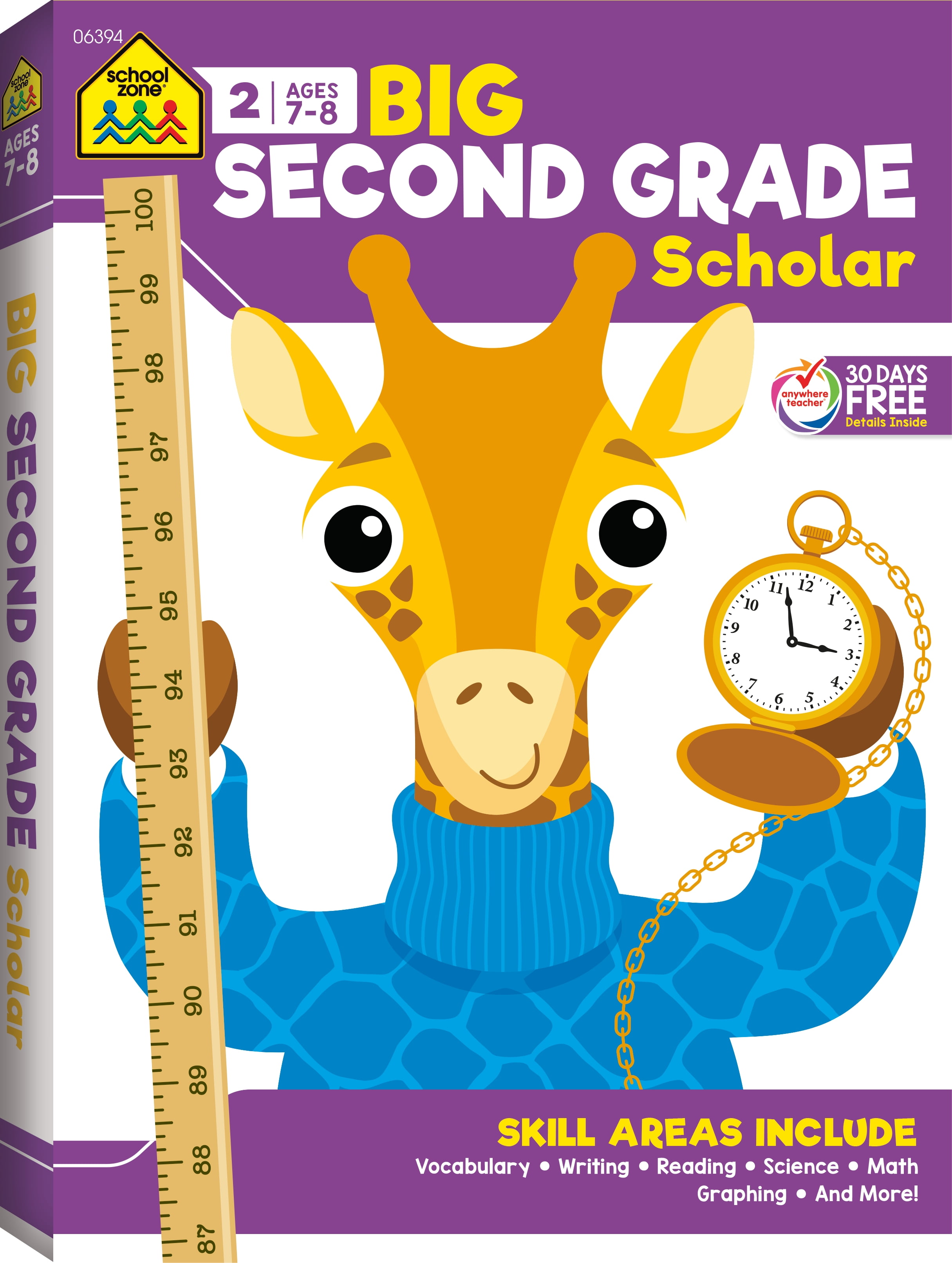 School Zone Big Second Grade Scholar Book for Kids, Elementary