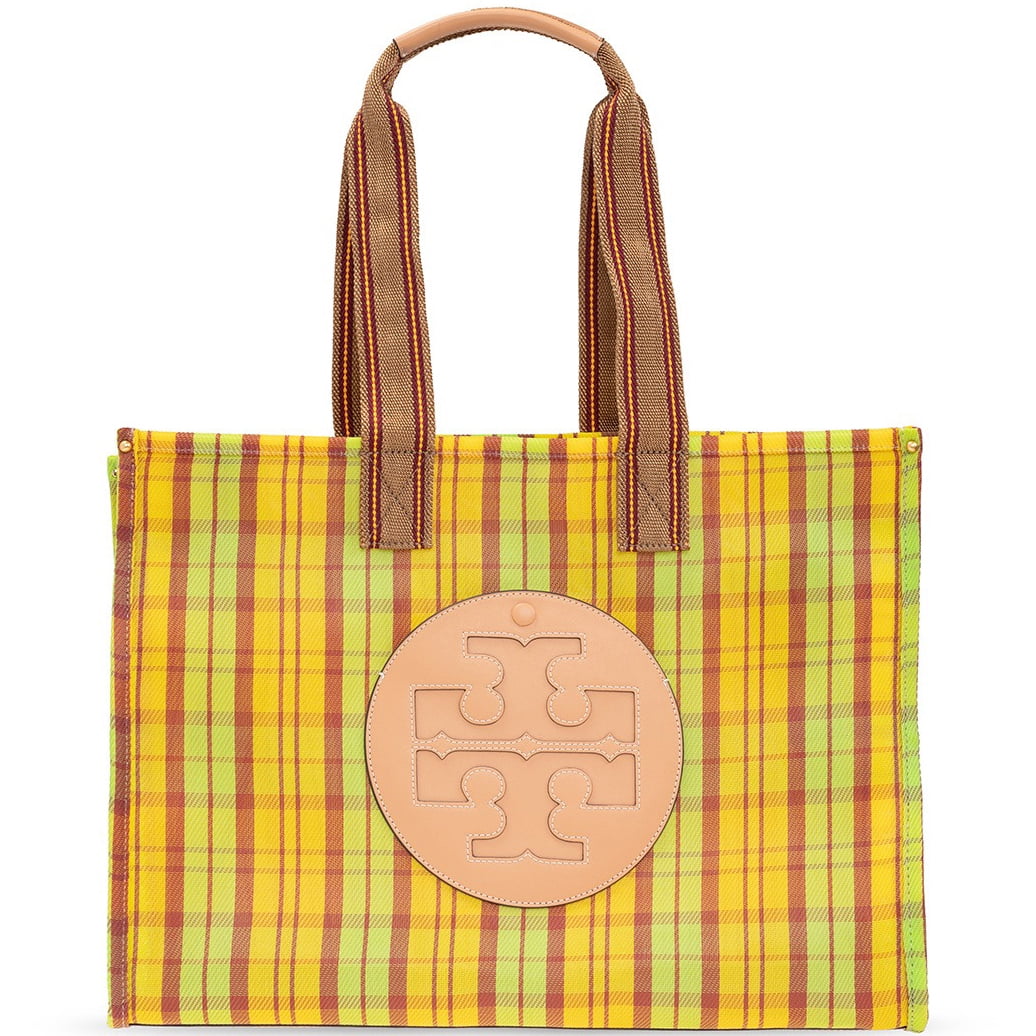 Tory Burch Women's Large Ella Mesh Tote Handbag (Green / Yellow