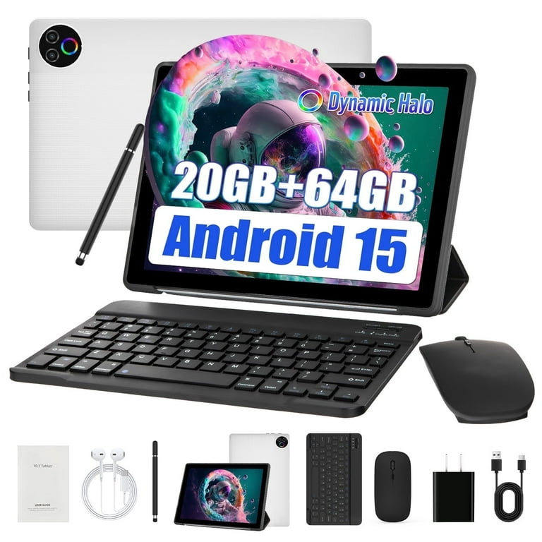 Android 15 Tablet, 5-Core, 20GB RAM+64GB ROM+1TB Expand, 10inch