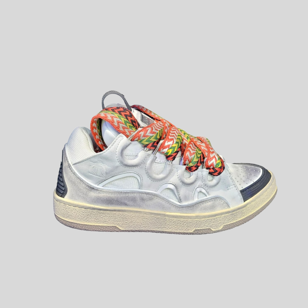 Lanvin White Curb Leather Sneakers – ICETIME LUXE