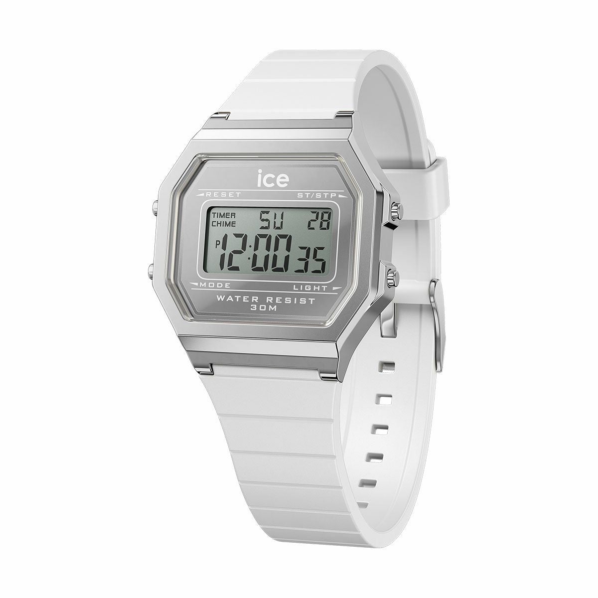 ICE digit retro metal - メタルシルバーミラー - ホワイト - スモール