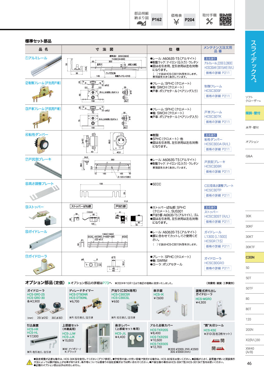スライデックス HCS-C30N（レール L=2200）｜ダイケン（DAIKEN