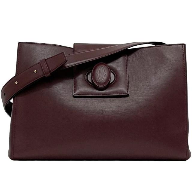 美品】カルティエショルダーバッグ／ターンロック斜め掛け A4 レザー
