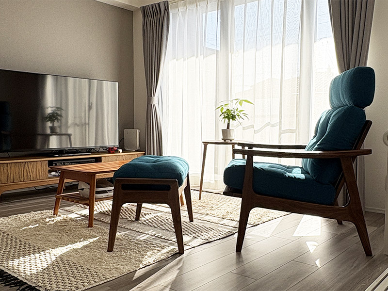 オーク材、マルニ60、MARUNI60、1人掛けソファ、ウッドフレームソファ