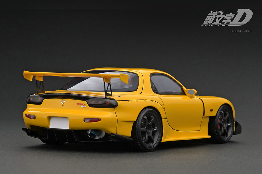 IG3189 1/18 INITIAL D Mazda RX-7 (FD3S) Yellow with LED light