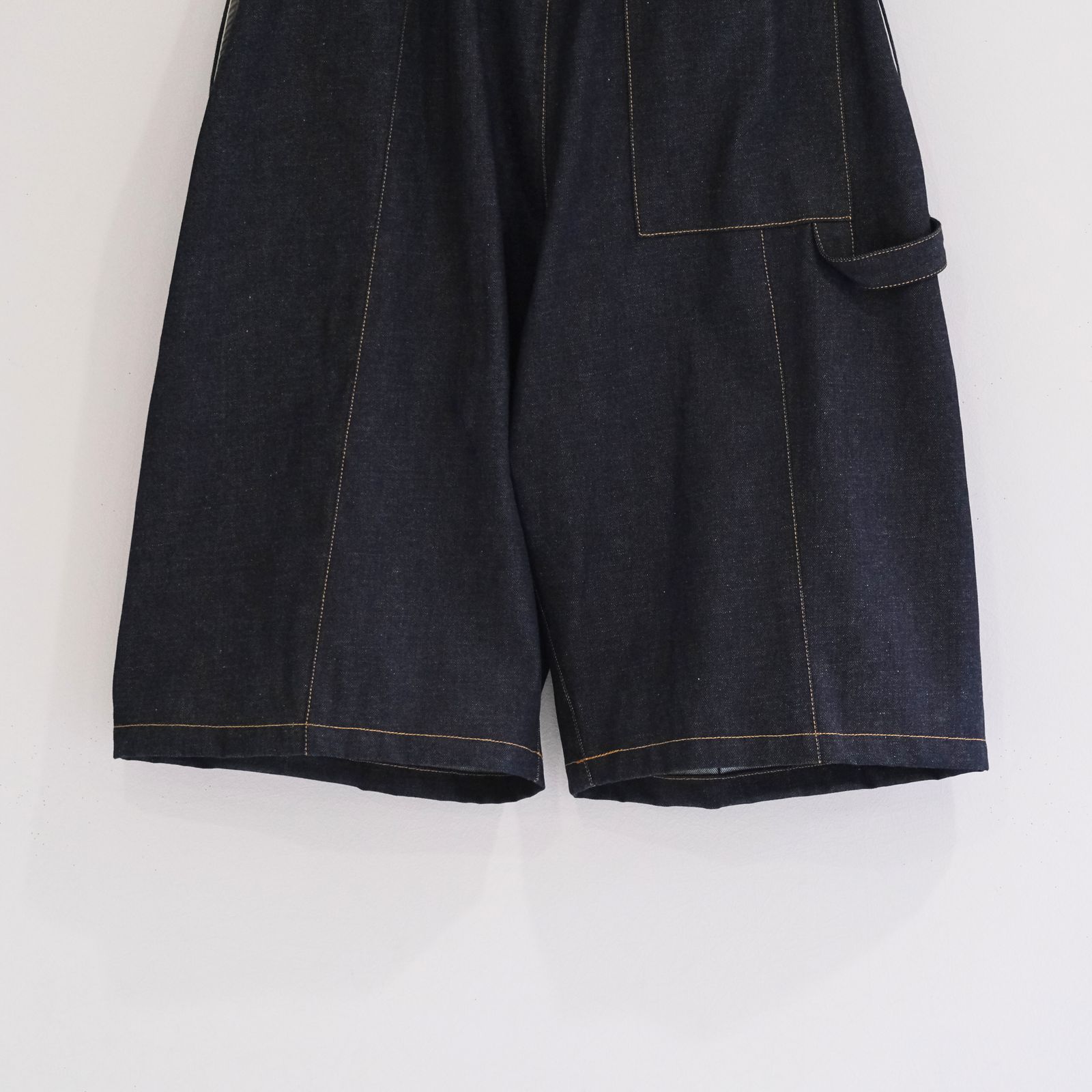 SAGE NATION - BOX PLEAT SHORT RAW / ボックスプリーツ / デニム