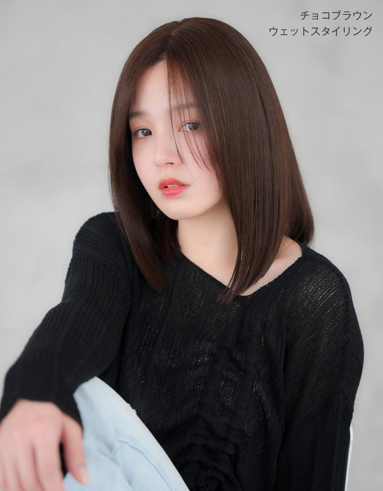 天使のエレガノボブ人毛MIX フルウィッグ ミディアム｜リネアストリア