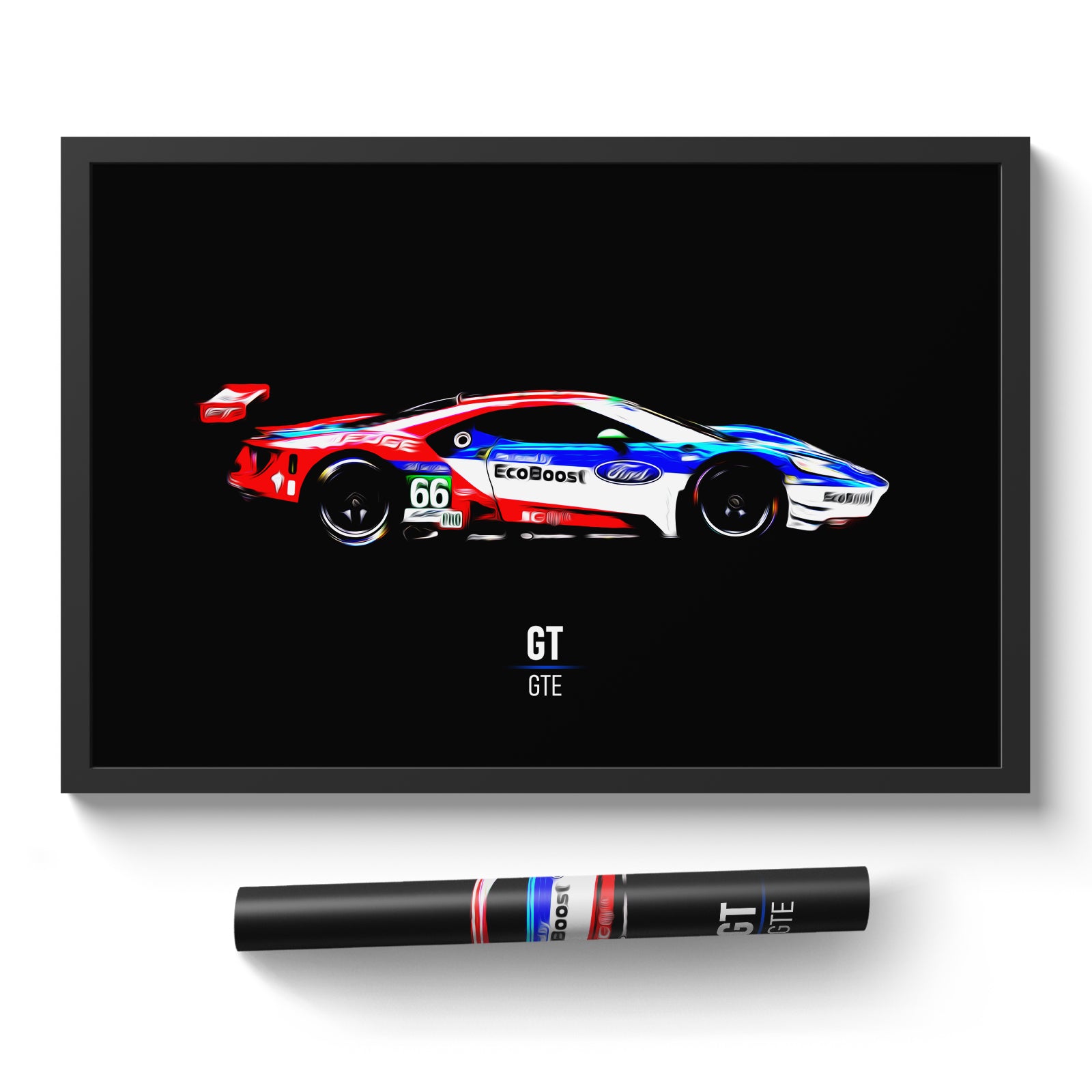 Ford GT GTE - Race Car Print – Illustrated Tracks