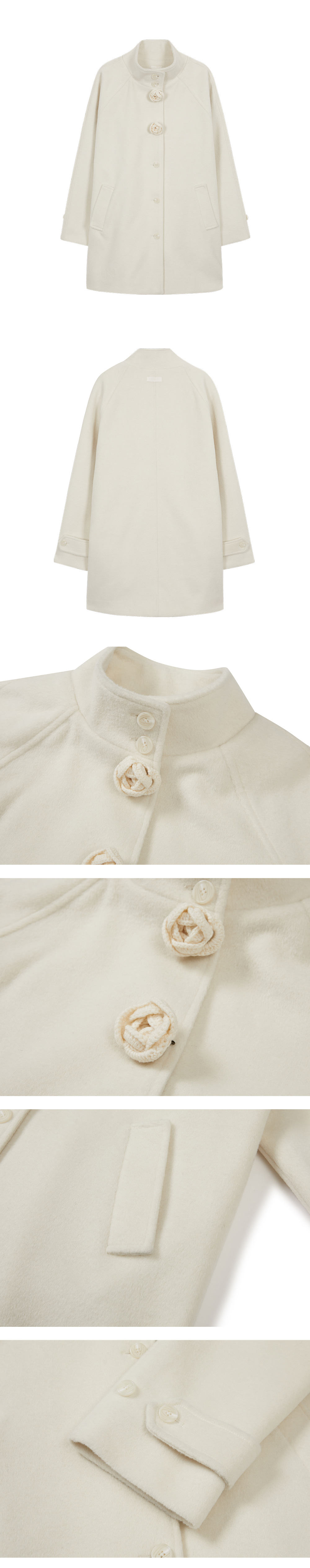 MUSINSA公式 | ILLIGO フレールハーフコートアイボリー