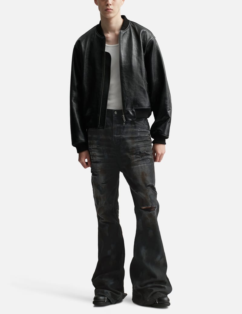 Undermycar - Mud Destroyed Wide Flare Jeans | HBX