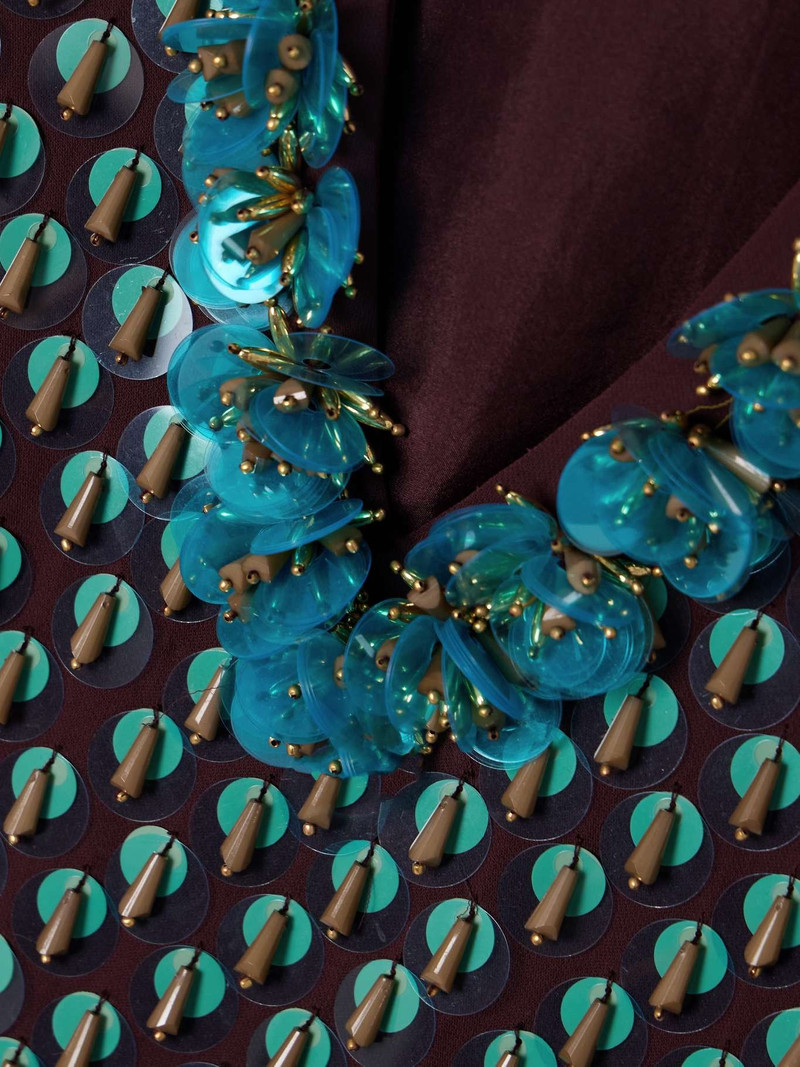 Dries Van Noten Sequin and bead-embellished satin vest | REVERSIBLE