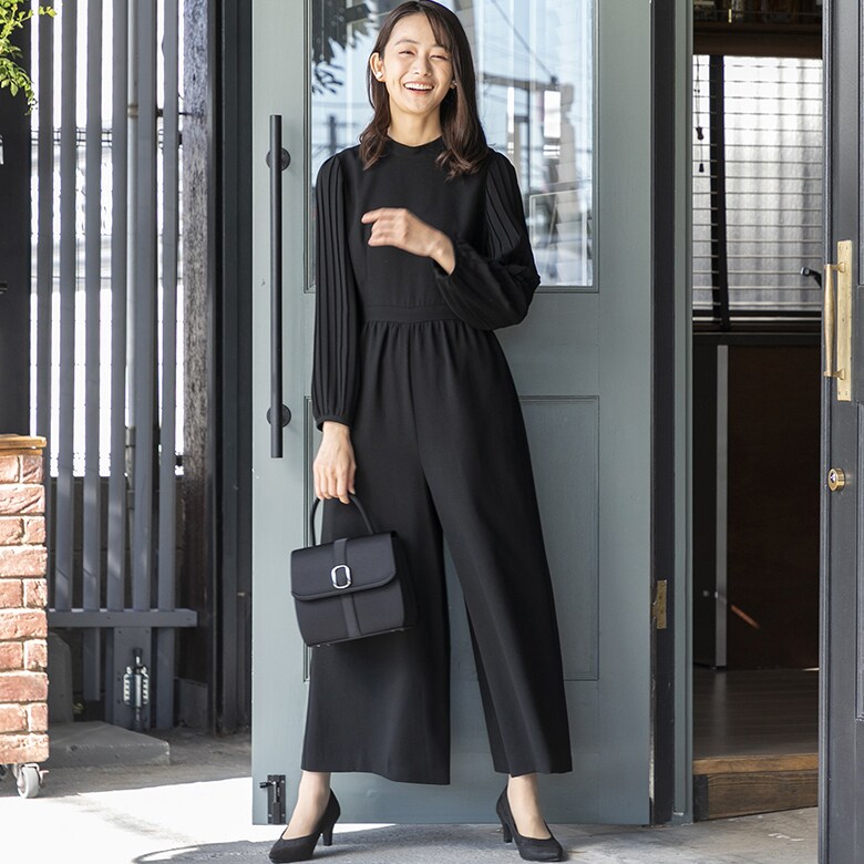 kaene】ブラックフォーマルオールインワン【喪服】/卒入学式/夏<大きい