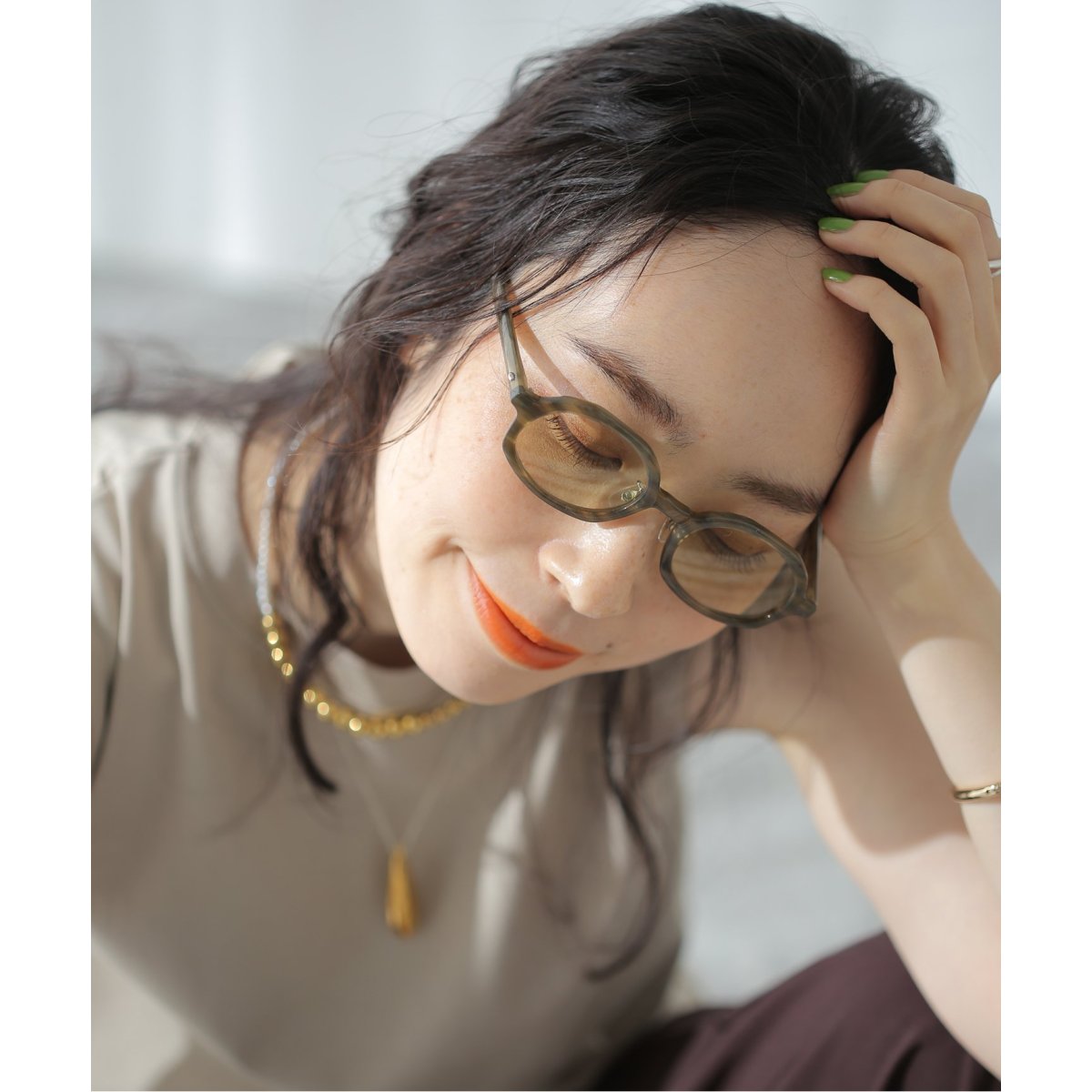 KEARNY/カーニー】GRAVEL-4 GREEN STONE GREEN TEA LE：サング