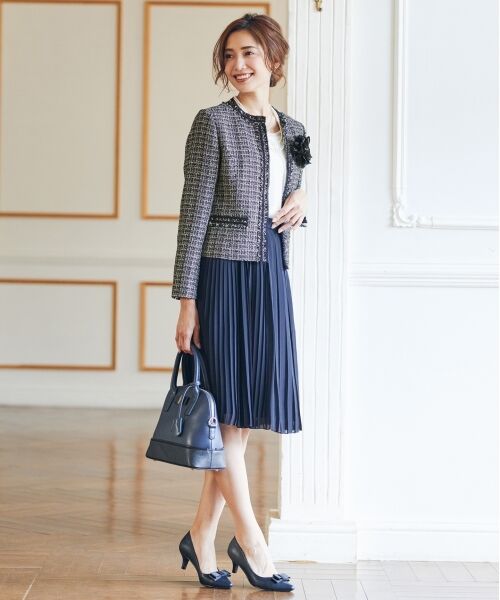 セール】 【セレモニー】ファンシーラメツイード ノーカラージャケット