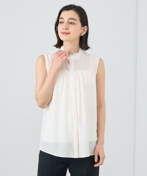 セール】 ジョーゼットフラワーノースリブラウス （シャツ・ブラウス