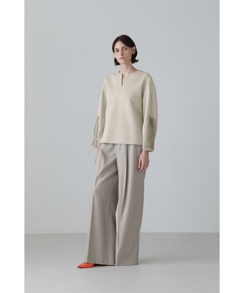 セール】 フェイクファーラインジャージーカットソー （カットソー