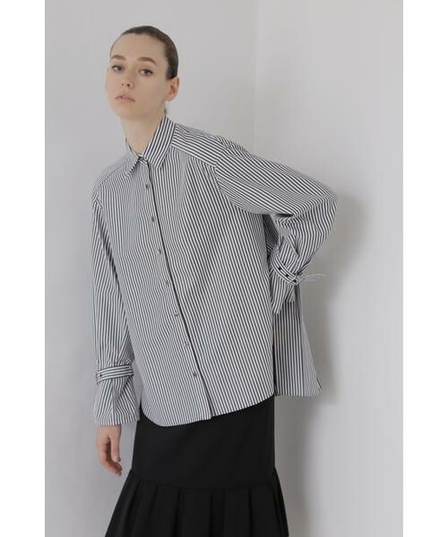 セール】 バックプリーツストライプブラウス （シャツ・ブラウス