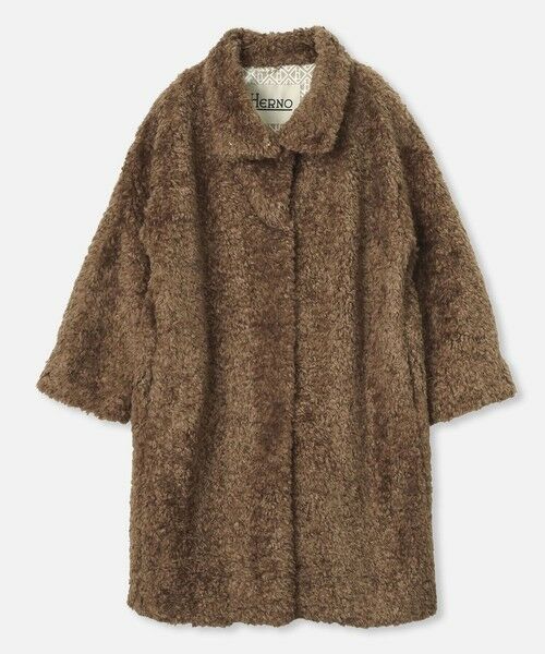 HERNO(ヘルノー)】 CURLY ECO FUR HIGH NECK CT （ダッフルコート
