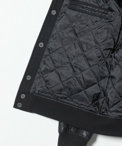 WEB限定 WARDROBE SMART】ブラックメルトン レザーライク スタジャン