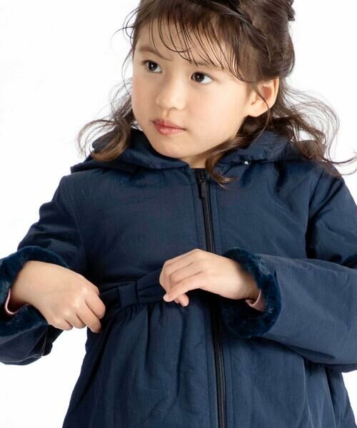 セール】 【撥水加工】ヴィンテージタフタ裏ファー裾フリルフード