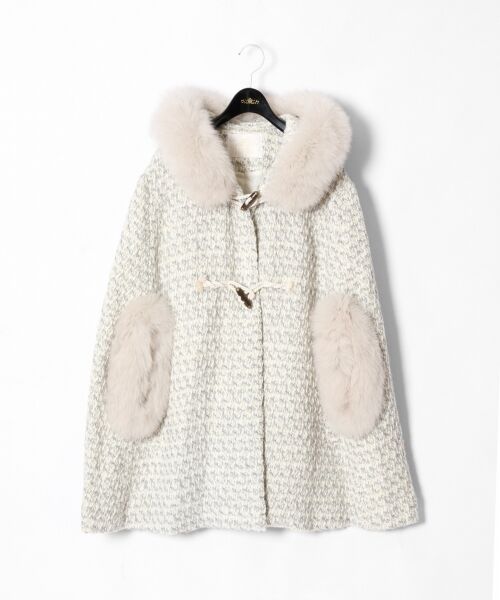 セール】 ファー付ツィードポンチョ （ポンチョ）｜GRACE CONTINENTAL