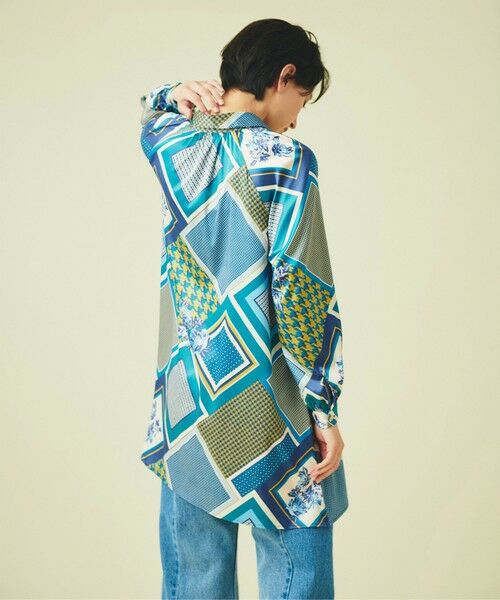 セール】 スカーフプリントチュニックブラウス （シャツ・ブラウス