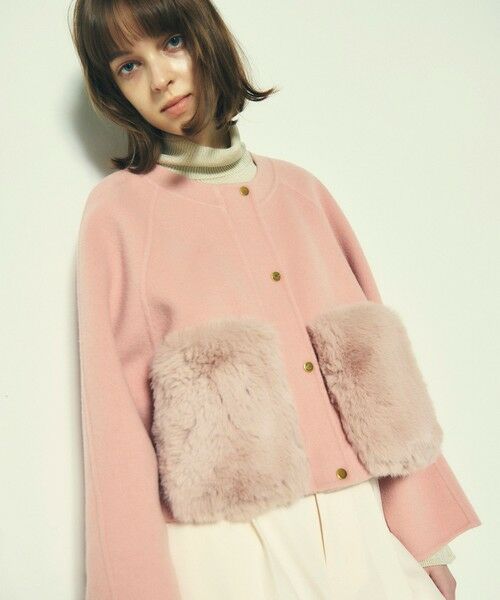 ファーポケットリバージャケット （ノーカラージャケット）｜GRACE