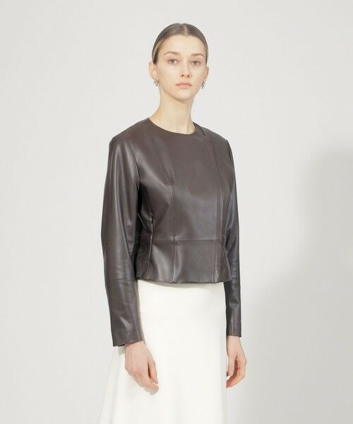 セール】 ソフトシープレザー ジャケット （ノーカラージャケット