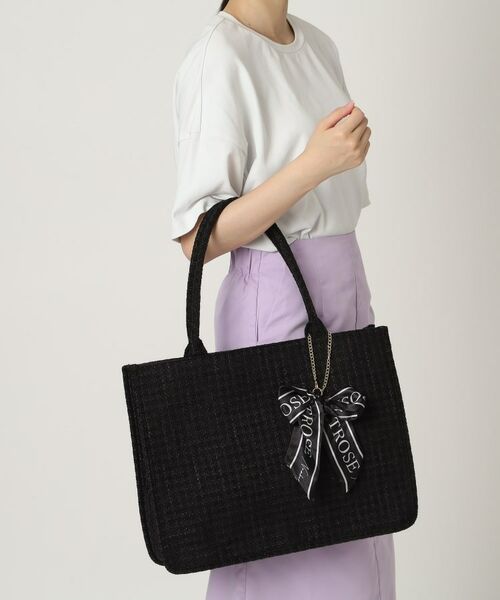 リボン付きツイードトートバッグ （トートバッグ）｜ESPERANZA