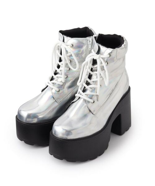 セール】 厚底レースアップブーツ （ブーツ（ショート丈