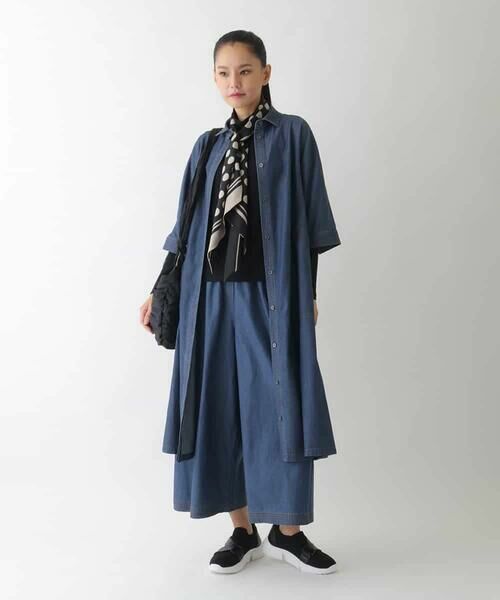 セール】 ステッチポイントデニムワンピース /洗える （ロング・マキシ
