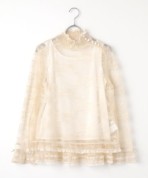 リバーレーススタンドカラーブラウス （シャツ・ブラウス）｜INGEBORG