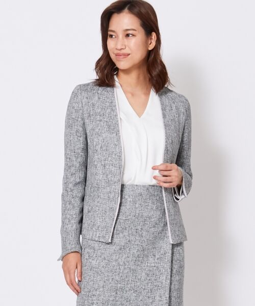 セール】 【セットアップ】Tweed ジャケット （ノーカラージャケット